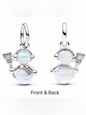 Pandora Opalescent Snowman Dangle Charm-NEW